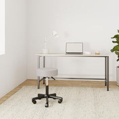 Zadelkruk - Kruk op wielen - Rolkruk - Draaikruk - Wit - TRESKO