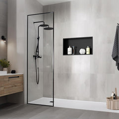 Inbouwnis badkamer - Wandnis - 60x30x10 cm - Zwart - LuxeBath