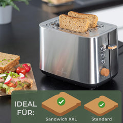 Broodrooster - Toaster - 2 sleuven - 925W - RVS - WALDWERK •
