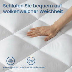 BedStory Matrastopper, 90 x 200 cm, wit, 800 g/m², ultrazachte matrastopper met diepe zakken, machinewasbare matrasbeschermer, geschikt voor matrassen met een dikte tot 40 cm