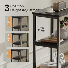 Nachtkastje - Bijzettafel - Opbergkastje - 60x30x37 cm - Zwart - HLOLONE