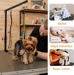 Aufun Huisdieren Grooming Arm met Klem, verstelbare Huisdieren Verzorgingsarm, opvouwbare huisdier borstelen arm, hoogte verstelbaar voor grote en kleine honden(1 stuk)