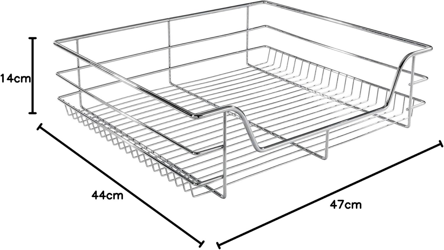 Arebos Telescopische lade - voor kastbreedte 60 cm, verchroomd / set naar keuze, keukenlade, mandlade, lade-inzetstukken voor keukenkast, 2 x 60 cm