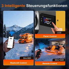 Diesel luchtverwarmer - 5-8KW - 12V/24V draagbare dieselverwarmer, alles-in-één verwarmer voor vrachtwagens met app, lcd-monitor, afstandsbediening en geluiddemper, - HLONONE