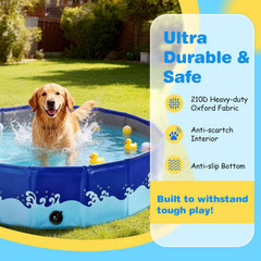 Nobleza Hondenzwembad, zwembad voor honden en katten, zwembad hond, zwembad, hondenbad, opvouwbaar, met antislip pvc, slijtvast, hond en kat, 160 * 30cm