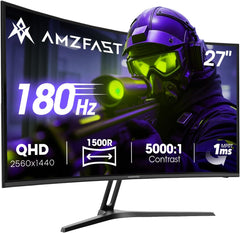 Gaming Monitor - Beeldscherm computer - 27 inch - Curved - 180Hz - QHD - Amzfast