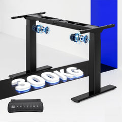 FLEXISPOT In hoogte verstelbaar bureau frame E300, zwart, hoog draagvermogen tot 300 kg, met krachtige dubbele motor