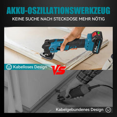 Multitool - Met accu - 300W - 2 x 2000 mAh accu's - Blauw - Yofidra