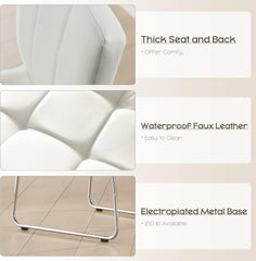 Eetkamerstoelen - Set van 2 - Kunstleer - Wit - SICOTAS