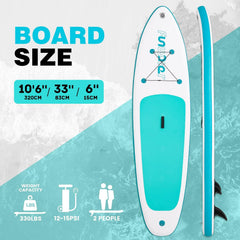 FunWater Stand Up Paddling Board Opblaasbaar SUP-board met peddel, vinnen, reparatieset, ventieladapter