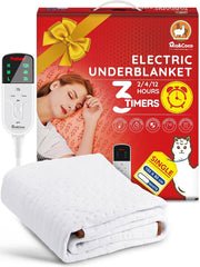 Mia&Coco Elektrische deken met automatische uitschakeling, 150 x 80 cm, warmtedeken met 12-uurs timer en 3 warmtestanden, led-display, oververhittingsbeveiliging, warmtedeken voor gangbare matrassen