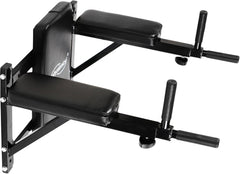 Physionics® Dip-station - voor wandmontage, 4 antislip handgrepen, verstelbaar, met bekleding van kunstleer - dipstangen, rugtrainer, buiktrainer