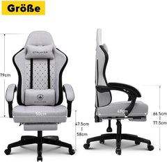 GTPLAYER Gaming-stoel, bureaustoel met pocketveringkussen, 150 kg, ergonomische computerstoel met hoge rugleuning, met lendensteun FG - LR002