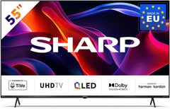 SHARP 55GM6141E - 55 inch televisie (139 cm) 4K Ultra HD Quantum Dot TiVo TV - Gaming & Streaming QLED Smart TV zonder frame (HDMI 2.1, Receiver, WLAN) - Netflix, Prime, YouTube, Disney+, Apple TV