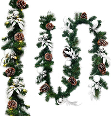 Guirlande met verlichting - Kerstslinger - Kerstversiering - Kerstverlichting - COSTWAY •