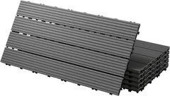 Terrastegels - Vlondertegels - Kunststof - 60x30 cm - 6 stuks - Antraciet - ECD Germany •