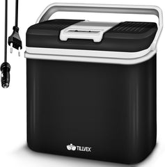 Tillvex® Elektrische Koelbox – 24L – 12V&  230V Stekker – Zwart