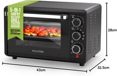 Vrijstaande oven - Hetelucht oven - 18 Liter - 1300W - Zwart - Stilstern