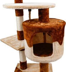 Krabpaal voor katten - 60x56,5x111,5 cm -  Beige/Bruin - Nobleza
