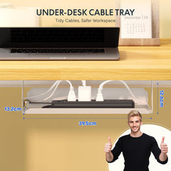 Zit sta bureau - Elektrisch - Verstelbaar - 100x60 cm - Wit/Bruin - QE1M - FLEXISPOT