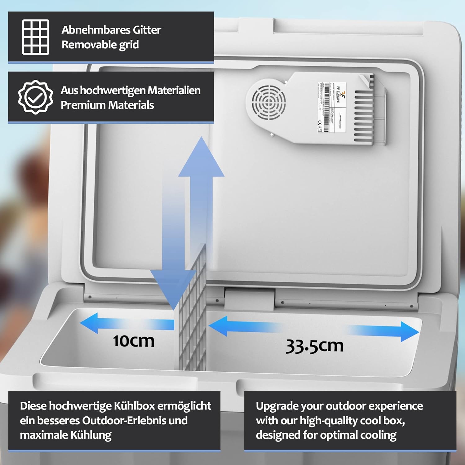 Koelbox Elektrisch – 12V en 230 volt - Coolbox - Frigobox - 40L – Antraciet