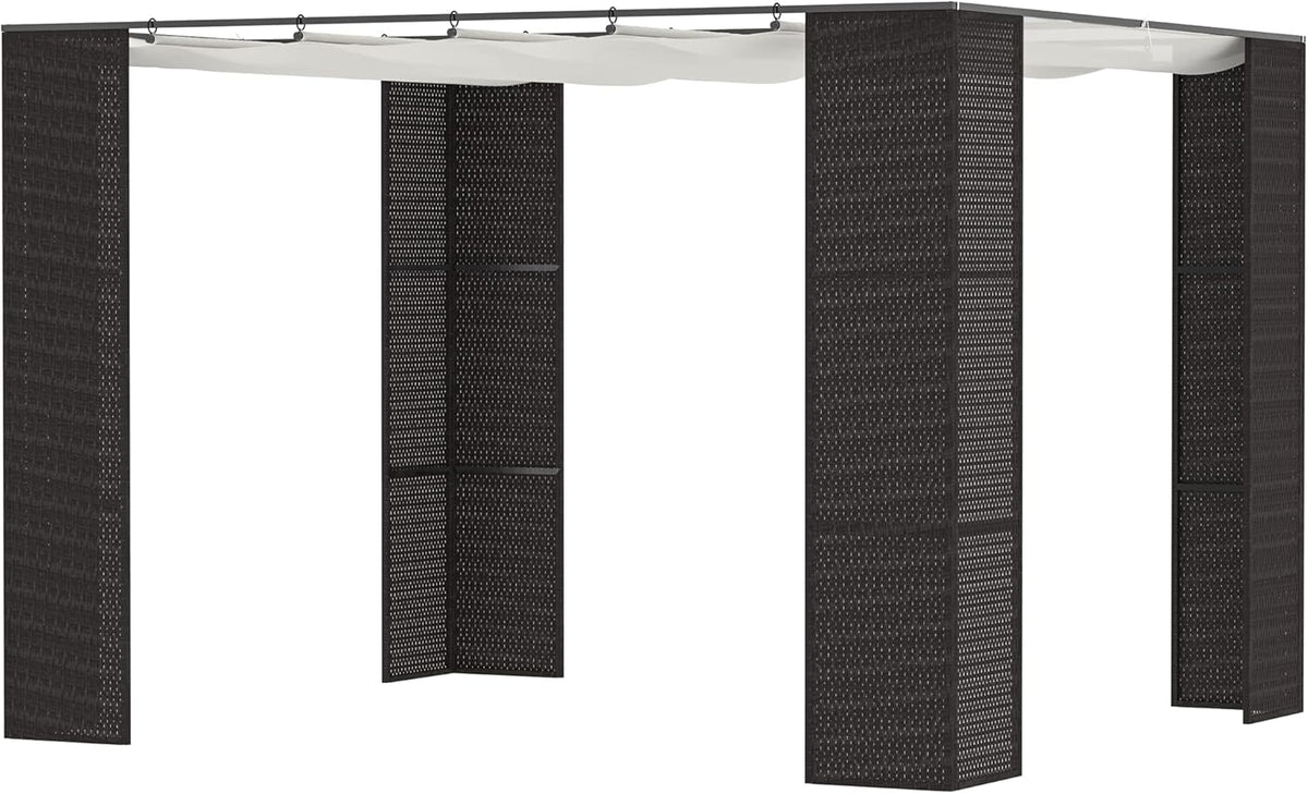 Pergola intrekbaar - Paviljoen - 3x3 m - Zwart/Crème - Outsunny