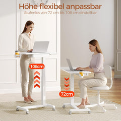 Laptoptafel - Bijzettafel - Verstelbaar - Wit - Rolanstar