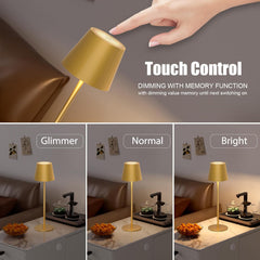 Tafellamp - Bureaulamp - Tafellamp oplaadbaar - Goud - Aigostar