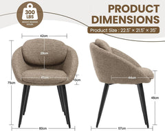 Eetkamerstoelen - Set van 2 - Met armleuning - Bruin - Ya-Home