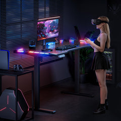 Gaming bureau - Gaming desk - Gaming tafel - 160x60 cm - Zwart - HLFURNIEU