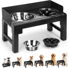 Voerbak Hond - Drinkbak Hond - Zwart - Nobleza •