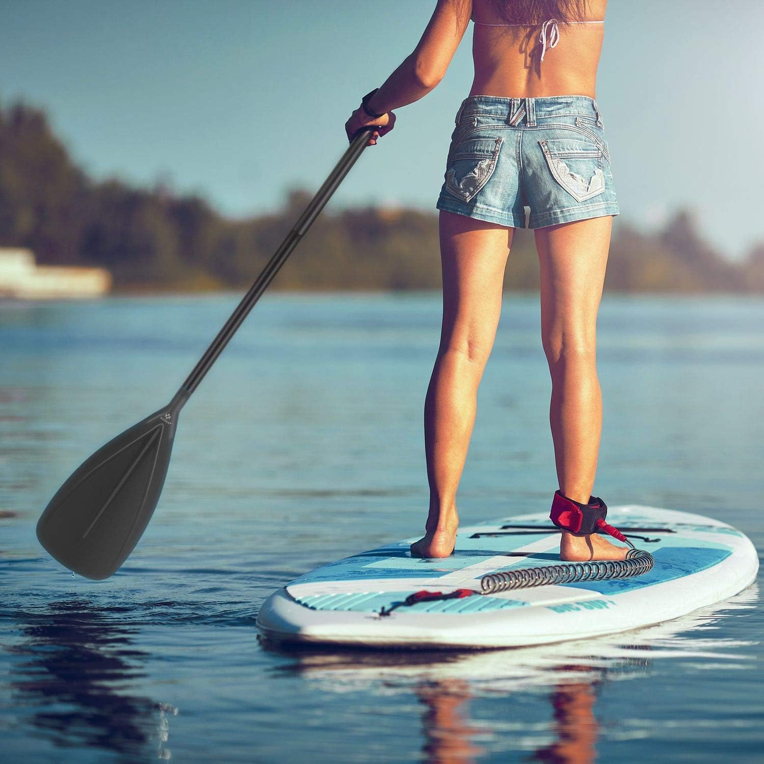 KESSER® Paddle - 3-delig voor kajak SUP stand-up paddling board, steekpeddel, verstelbare telescopische peddel, 165 cm - 215 cm aluminium voor stand-up peddel, kajakken, surfboard, boot, anti-slip