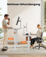 ErGear Elektrisch in hoogte verstelbaar bureau, 120 x 60 cm, in hoogte verstelbaar met 4 geheugenfuncties, gamingtafel met vierdelig tafelblad