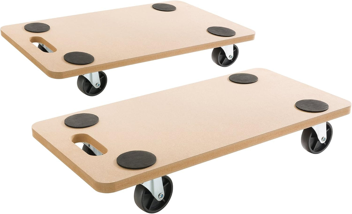 Arebos Rolplank, 2 stuks, draagvermogen tot 200 kg, incl. rubberen pads, transportroller, meubelroller, transporthulp voor verhuizing, meubeltransport