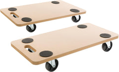 Arebos Rolplank, 2 stuks, draagvermogen tot 200 kg, incl. rubberen pads, transportroller, meubelroller, transporthulp voor verhuizing, meubeltransport