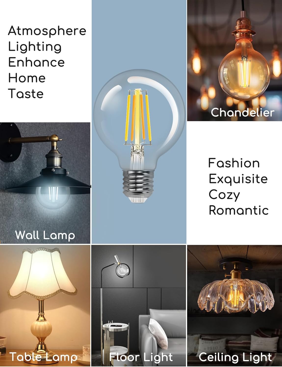 Aigostar LED Filament lamp - Dimbaar - 6W - E27 - 2 Stuks