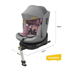 Autostoel - Isofix Autostoeltje - 0-12 jaar - Roze - Jovikids
