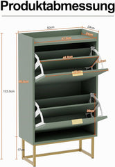 UEV Schoenenkast met 2 kleppen smal, schoenenkast 50x24x103,5cm (groen)