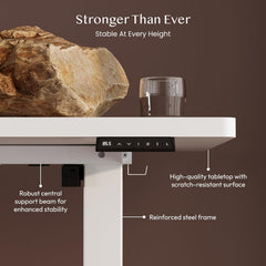 FlexiSpot Elektrisch Zit-Sta Bureau 200 x 80 cm, Wit, Hoogte verstelbaar, 3 geheugenstanden, anti-collision