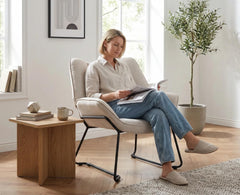 Fauteuil met armleuning - Relaxfauteuil - Relaxstoel - Beige - WAHSON