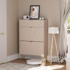 UEV Schoenenkast met 2 kleppen, 80 x 24 x 120 cm voor 16 paar schoenen, met verstelbare scheidingswanden, schoenenkast voor hal en entree