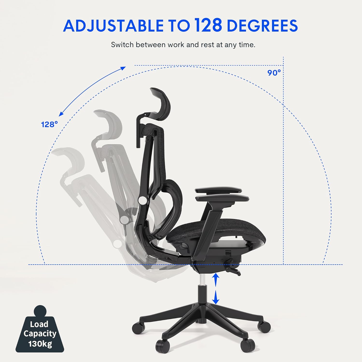 Ergonomische Bureaustoel -  Office Chair - Gamestoel - Volwassenen - Grijs - FLEXISPOT