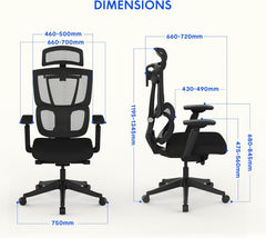 Ergonomische Bureaustoel -  Office Chair - Gamestoel - Volwassenen - Zwart - C7B - FLEXISPOT