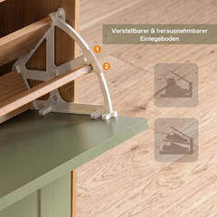 UEV Smalle schoenenkast met 3 kleppen, modern schoenenrek (groen)