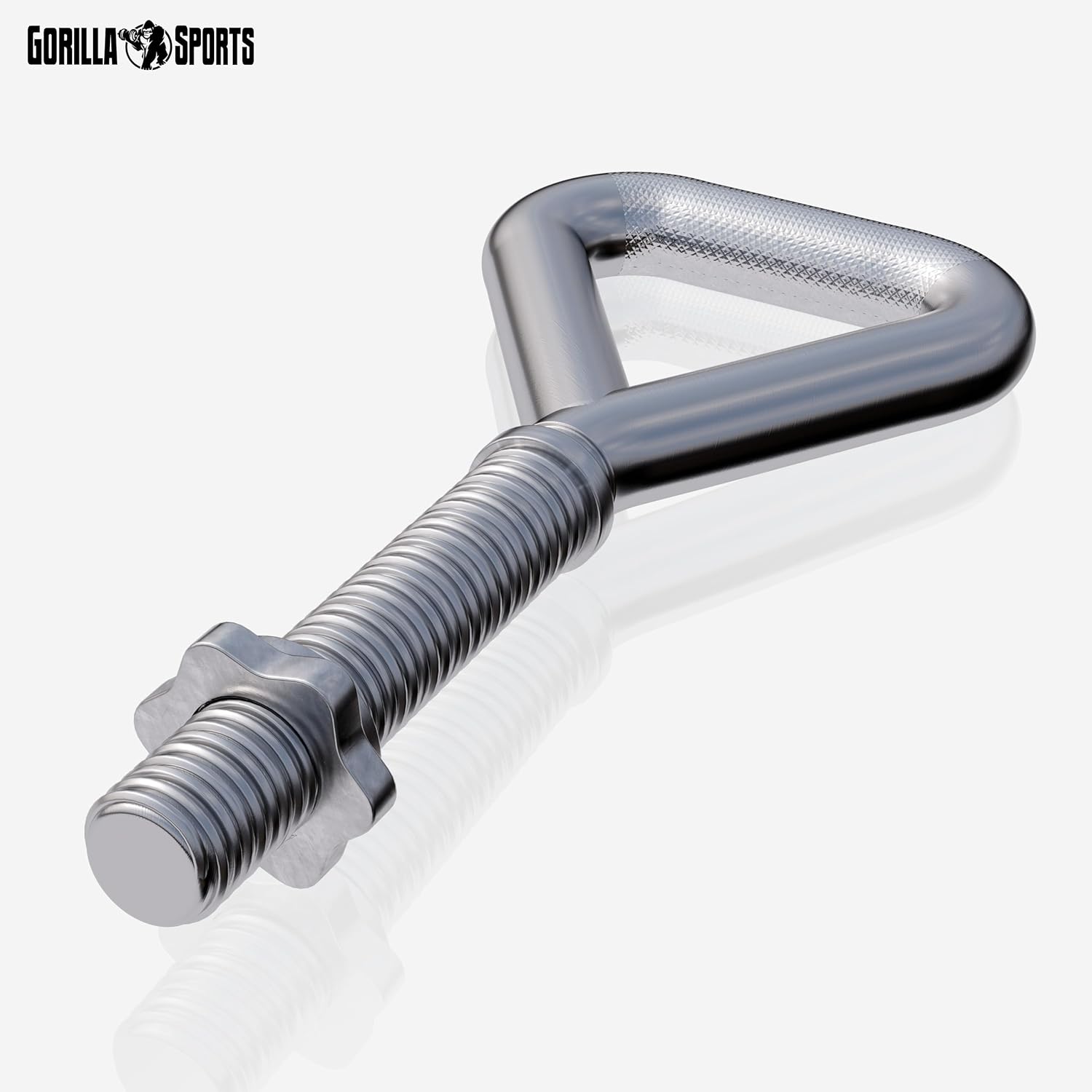 GORILLA SPORTS® Kettlebell verstelbaar – handvat voor 30 mm halterschijven, incl. stersluiting, max. 50 kg, chroom – kogelhalter, swinghalter, halters, gewichten, full-body training, krachttraining