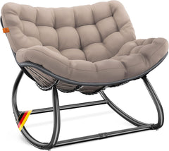 KESSER® Ergonomische schommelstoel - Relaxstoel - Antislip - Beige •