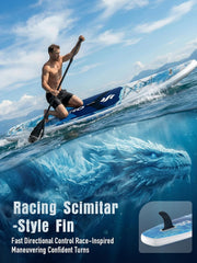 SOLAVERO Opblaasbaar Stand-Up Paddle Board, Extra Groot SUP met Zitje, Premium Accessoires, Antislip EVA-dek voor Tieners en Volwassenen, Draagvermogen 272 kg, Avontuurlijk Paddle Board voor Meren en Rivieren