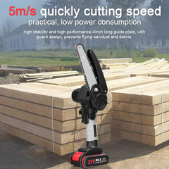 Mini kettingzaag - Elektrische snoeischaar - Met accu - Zwart - Mulcort