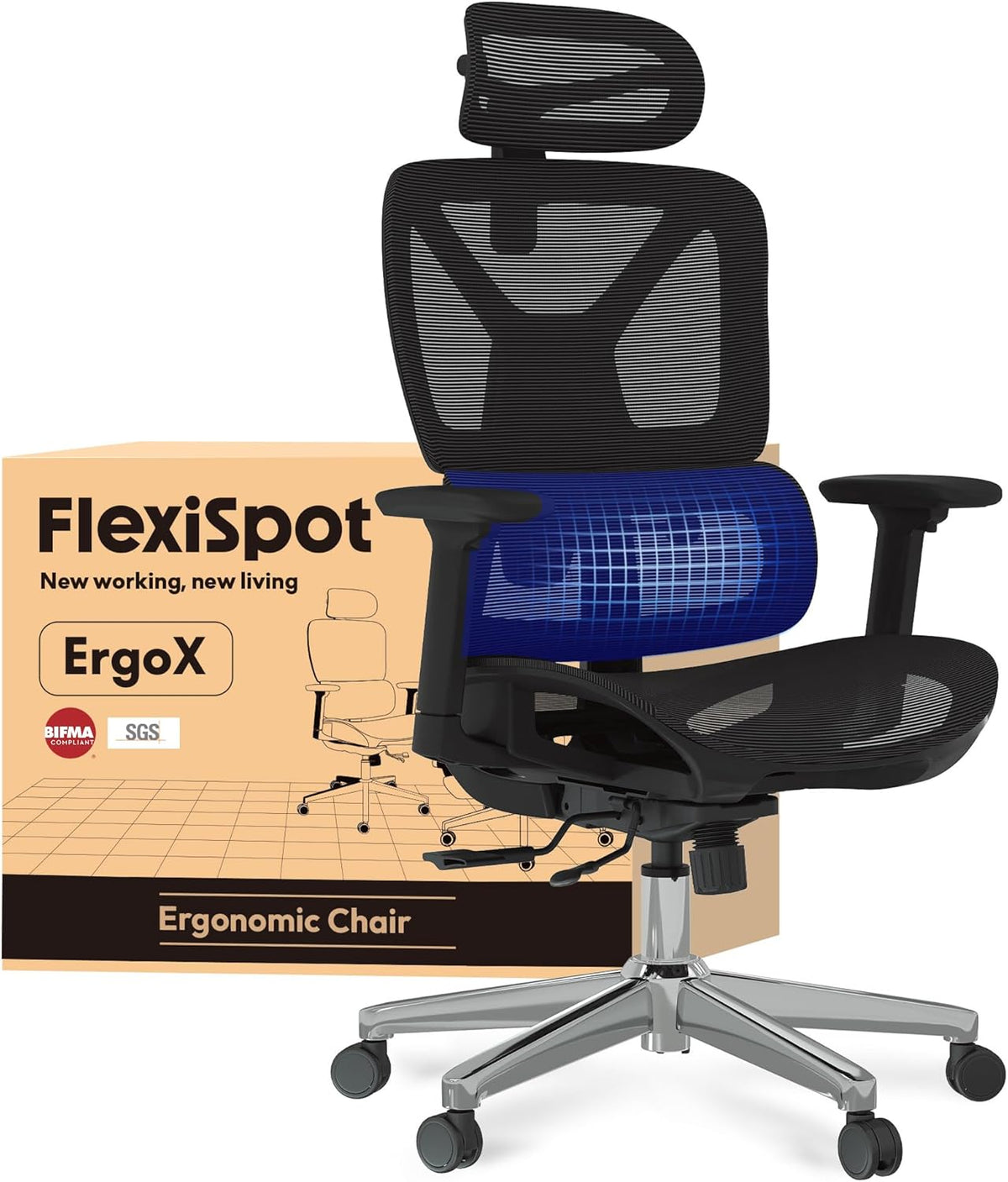 Ergonomische Bureaustoel -  Office Chair - Gamestoel - Volwassenen - Zwart - FLEXISPOT