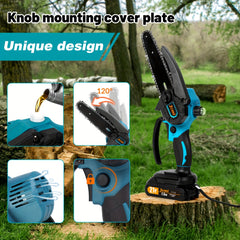 Mini kettingzaag - Elektrische snoeischaar - Met accu - Blauw - Jemi